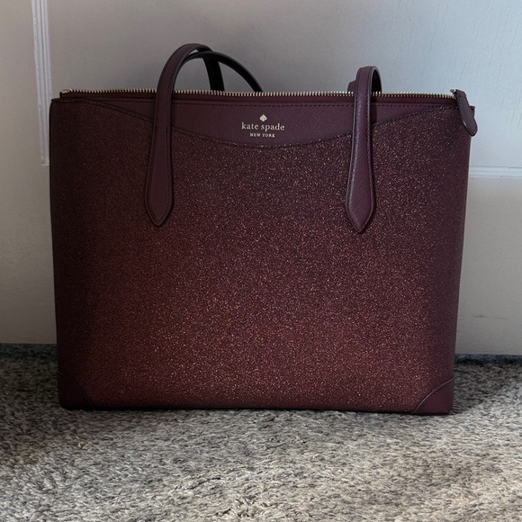 kate spade Handbags - Like New:Kate Spade Sparkling Maroon Tote